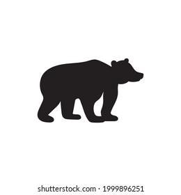 Bear silhouette vector grizzly icon black. Polar grizzly illustration logo bear design