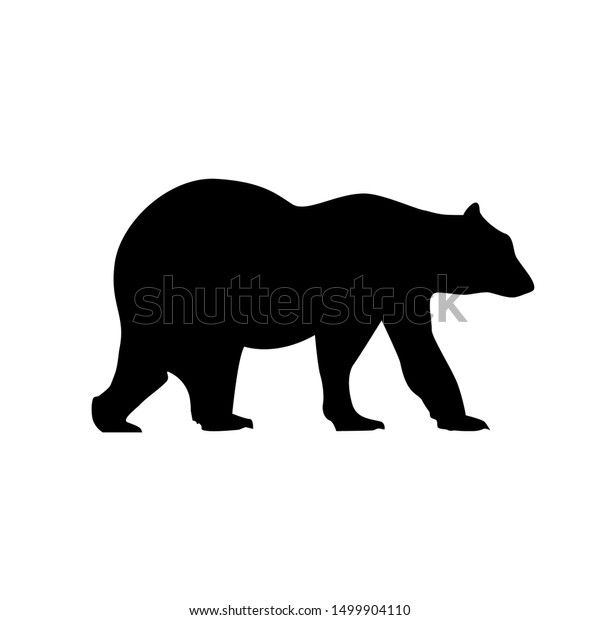 熊のシルエットベクターグリズリーアイコン黒 極性のグリズリーイラストのロゴベアデザイン のベクター画像素材 ロイヤリティフリー