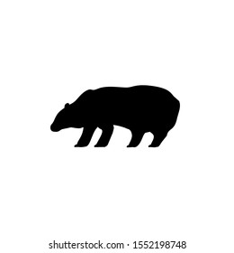 Bear silhouette vector icon black. Illustration logo bear design.