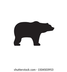 Bear silhouette vector, icon on a white background