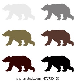 Bear silhouette, vector illustration.