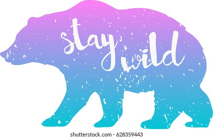 Bear silhouette, vector illustration.