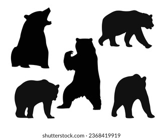 Bear Silhouette Vector. Bear Vector Illustration. Bear Artwork.