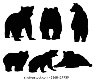 Bear Silhouette Vector. Bear Vector Illustration. Bear Artwork.