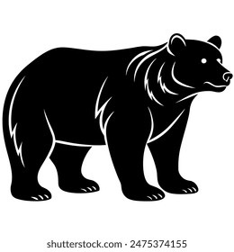 bear silhouette vector illustration Design on a white background
