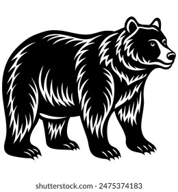 bear silhouette vector illustration Design on a white background