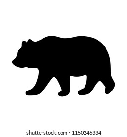 Bear silhouette. Vector illustration isolated on white background for print and poster. Typography design.