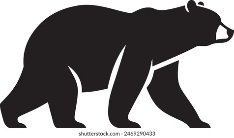 Bear silhouette vector illustration on white background.