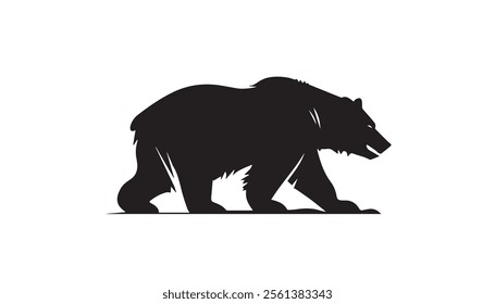 Bear silhouette vector illustration on white background. Vector illustration.