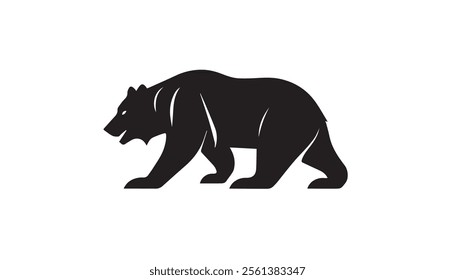 Bear silhouette vector illustration on white background. Vector illustration.