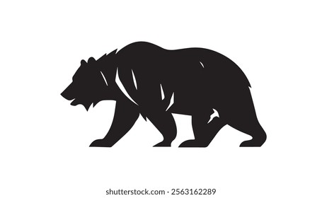 Bear silhouette vector illustration on white background. Vector illustration.