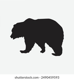 Bear silhouette vector illustration, sticker, graphics