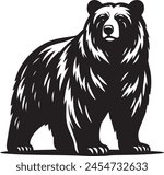  Bear Silhouette Vector Illustration. Bear  walking mascot 