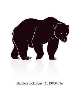 bear silhouette vector isolated on white backround