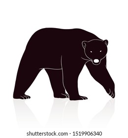 bear silhouette vector isolated on white backround