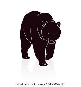 bear silhouette vector isolated on white backround