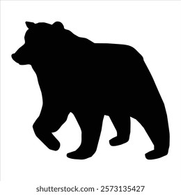 BEAR SILHOUETTE VECTOR ON A WHITE BACKGROUND