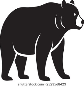 Bear silhouette Vector style white background