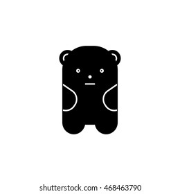 Bear silhouette vector template isolated on white background. Logotype concept icon.