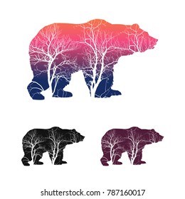 bear silhouette walk