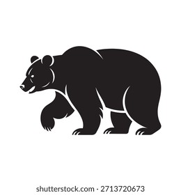 Silueta del oso caminando en diseño audaz