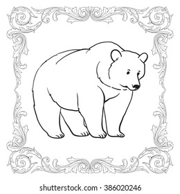 Bear silhouettes on the white background - vector.