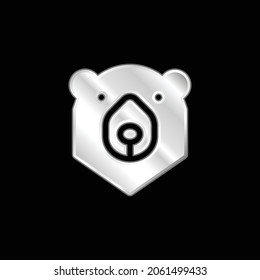 Bear silver plated metallic icon