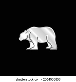 Bear silver plated metallic icon