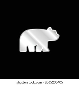 Bear silver plated metallic icon