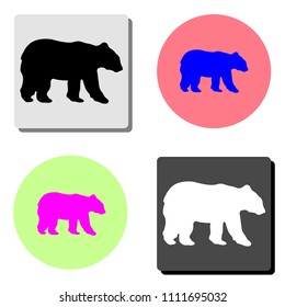 bear. simple flat vector icon illustration on four different color backgrounds