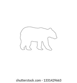 bear. simple flat vector icon illustration. outline line symbol - editable stroke