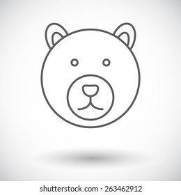 Bear. Single flat icon on white background. Vector illustration.