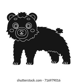 Bear, single icon in black style.Bear, vector symbol stock illustration web.