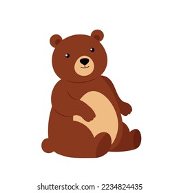 The bear sits on the butt