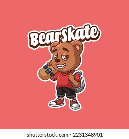 Bear Skate Urban School Creative logo Design