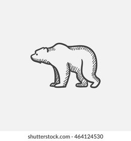 Bear sketch icon for web, mobile and infographics. Hand drawn vector isolated icon.