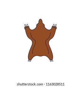 Bear skin icon, cartoon style