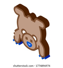 Bear Skin Icon Vector. Isometric Bear Skin sign. color isolated symbol illustration