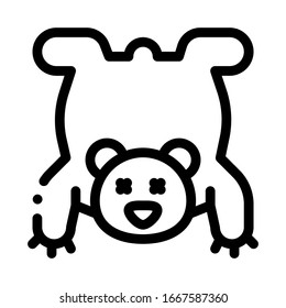 Vector del icono de la piel del oso. Signo de la piel del oso de esquema. Ilustración de símbolo de contorno aislado