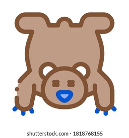 Vector de iconos de la piel del oso. Signo de la piel del oso de contorno. Ilustración de símbolo de contorno aislado de color