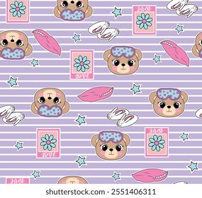 bear sleep moon cute spring