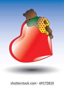 bear sleep on heart