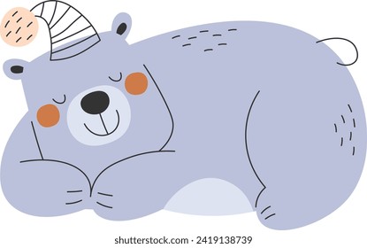 Bear Sleeping Animal Vector Illustration