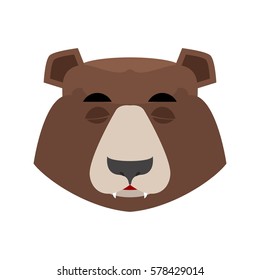 Bear sleeping Emoji. grizzly asleep emotion. face Wild animal isolated