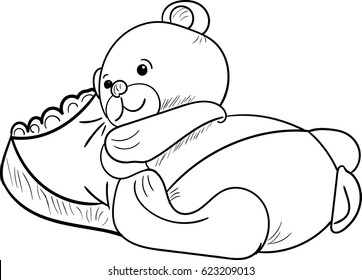 Bear. Sleeping bear. Illustration. Cartoon.