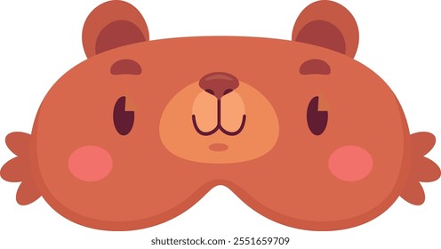 Bear sleeping mask. Cute relaxation night icon isolated on white background