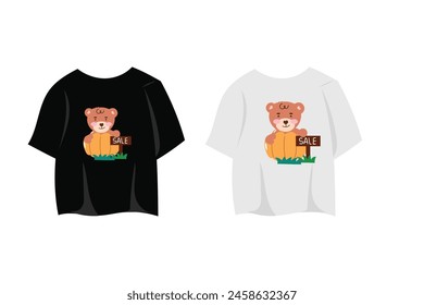 Bear sleeping in the moon artwork tshirt layout