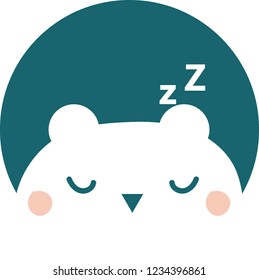 bear sleeping , you can put your logo name on its head.