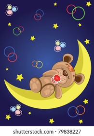 Bear slipping on the moon