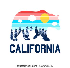 Bear and slogan vector illustration for t-shirt print design.